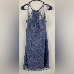 AMSALE Womens Lace Sleeveless‎ HalterNeck Formal Dress Size 4